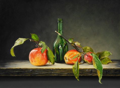 Stilleven met appels en fles (30x40cm).jpg