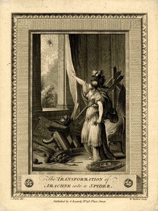 Athena en Arachne na de metamorfose - Charles Eisen