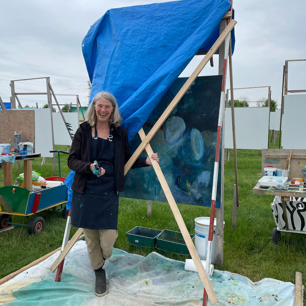 Jonaske de Ruiter bij haar werk