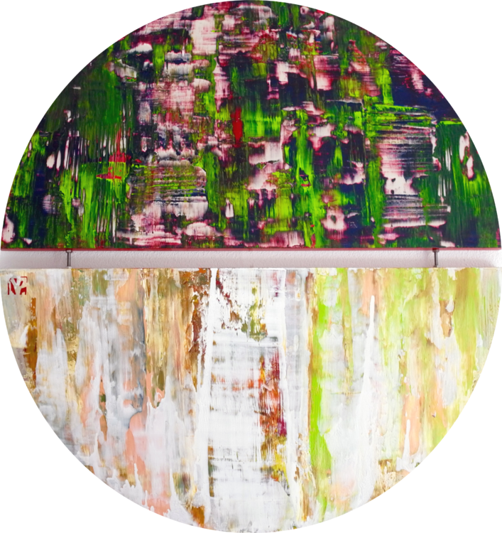 Vania Bouwmeester Pentcheva, ‘Moon Light’, 2018. Acrylic, Oil, Cement on Wood, 85x80cm