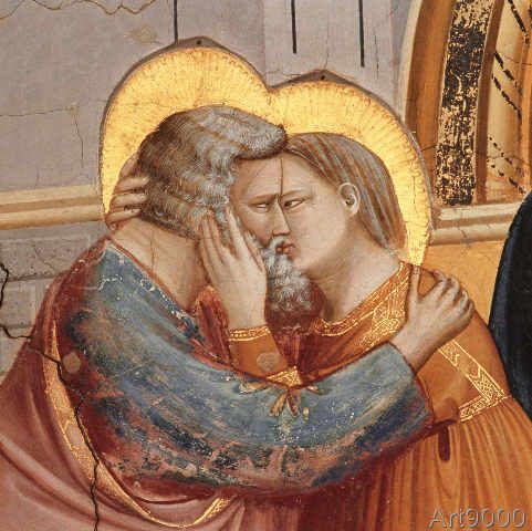 Ontmoeting van Joachim en Anna onder de Gouden Poort, ca. 1303-1305, Scrovegnikapel, Padua — Giotto di Bondone