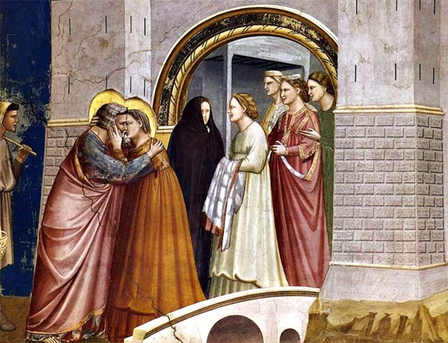 Ontmoeting van Joachim en Anna onder de Gouden Poort - ca 1303-1305 — Giotto di Bondone