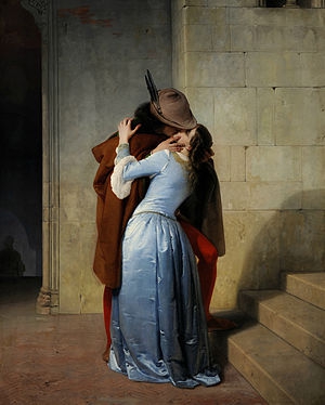 De kus, 1859, Pinacoteca di Brera, Milaan — Francesco Hayez