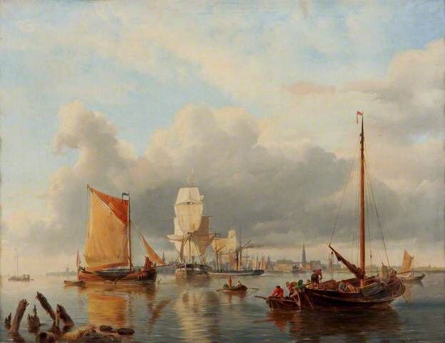 Gezicht op de Schelde – Johannes Hermanus Koekkoek