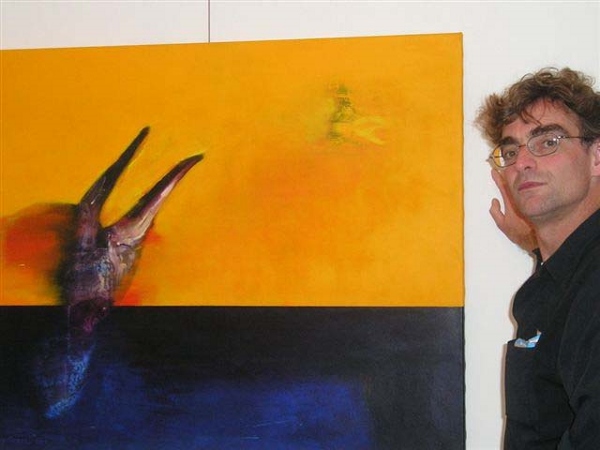 Albert Goudberg bij zijn werk