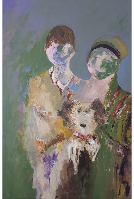 Echtpaar met hond - Jeannie Op 't Hoog