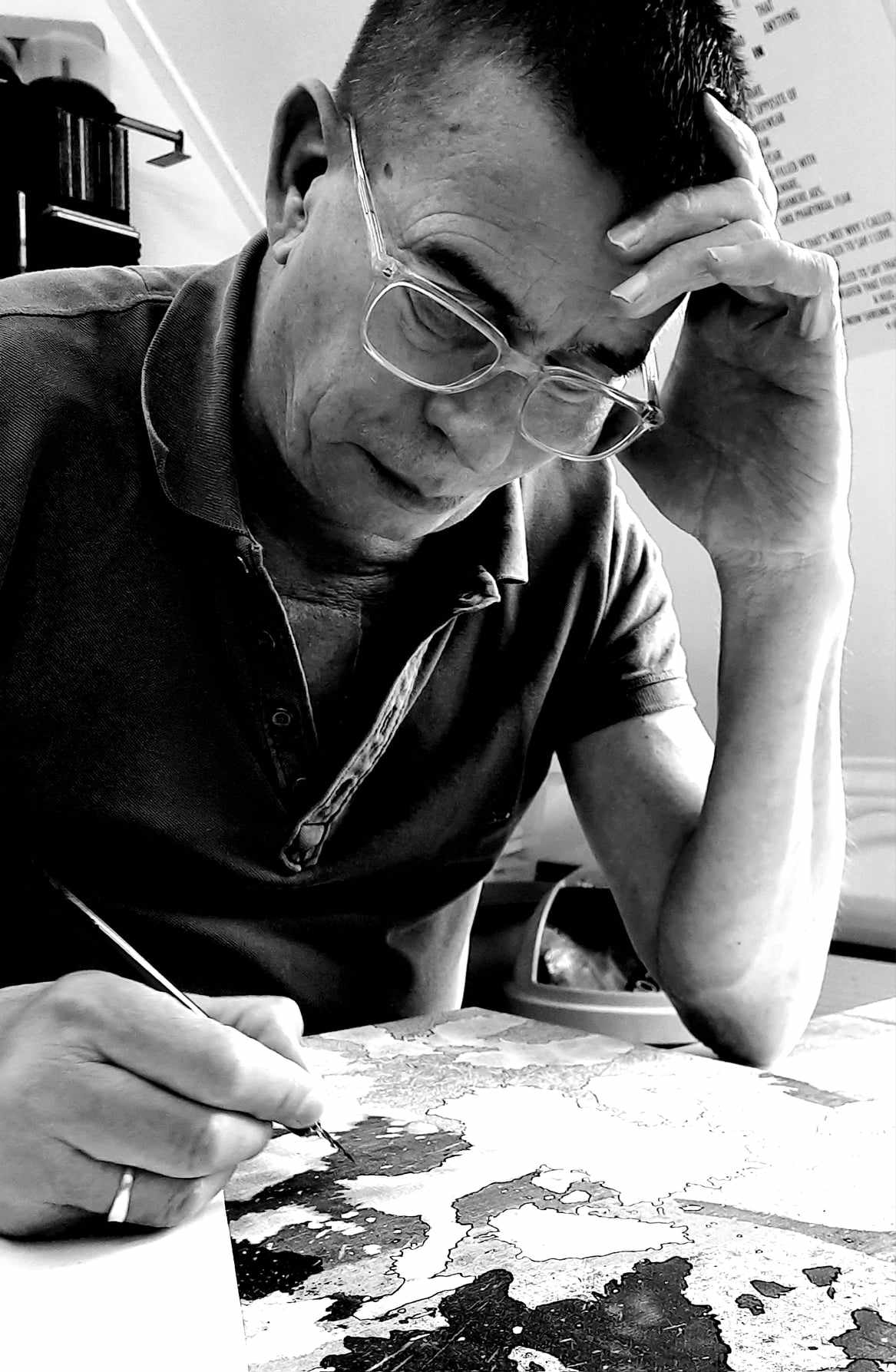 John Sprengers aan het werk