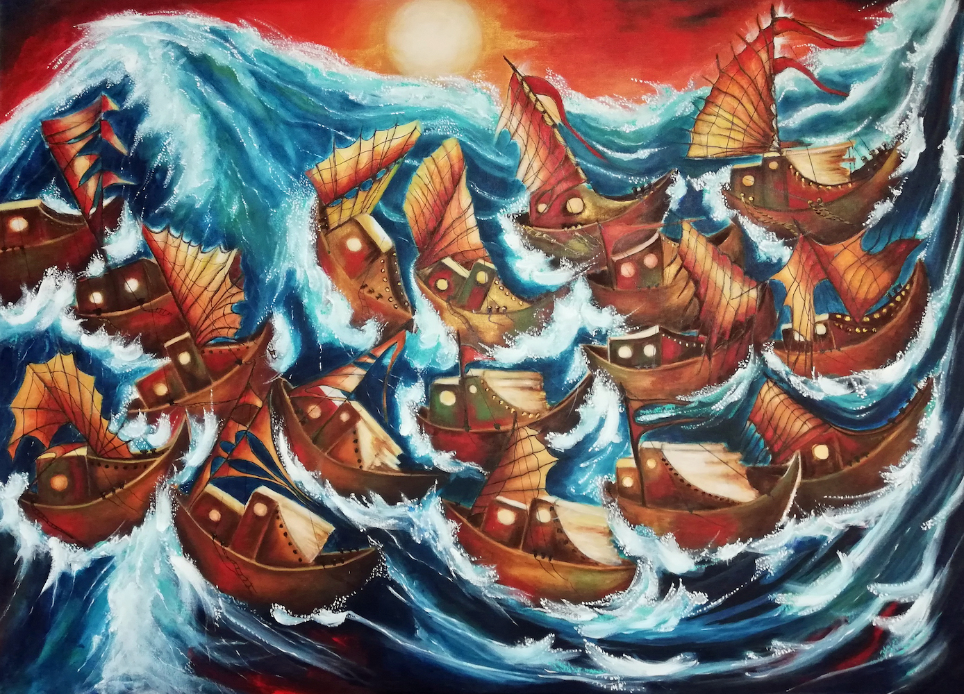 Junks on a big wave - Marian Buunk