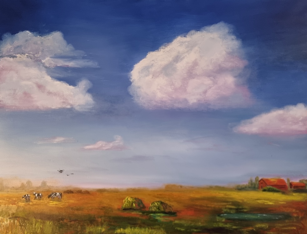 Landschap met 3 koeien - Nicole Weddepohl