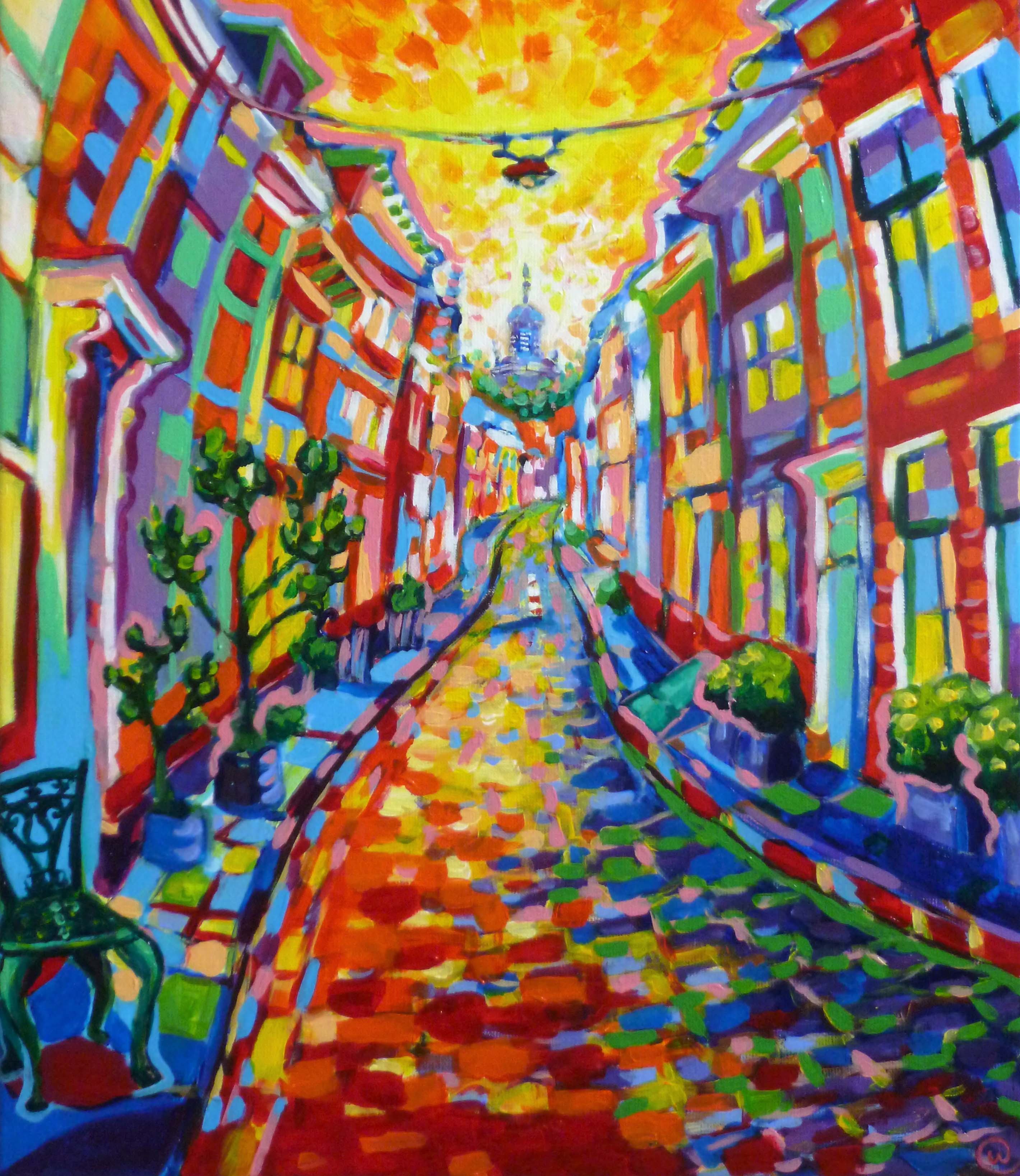 Spanjaardstraat - 2018 - Acryl op doek – 60x50 cm - Wieteke Hendrikx