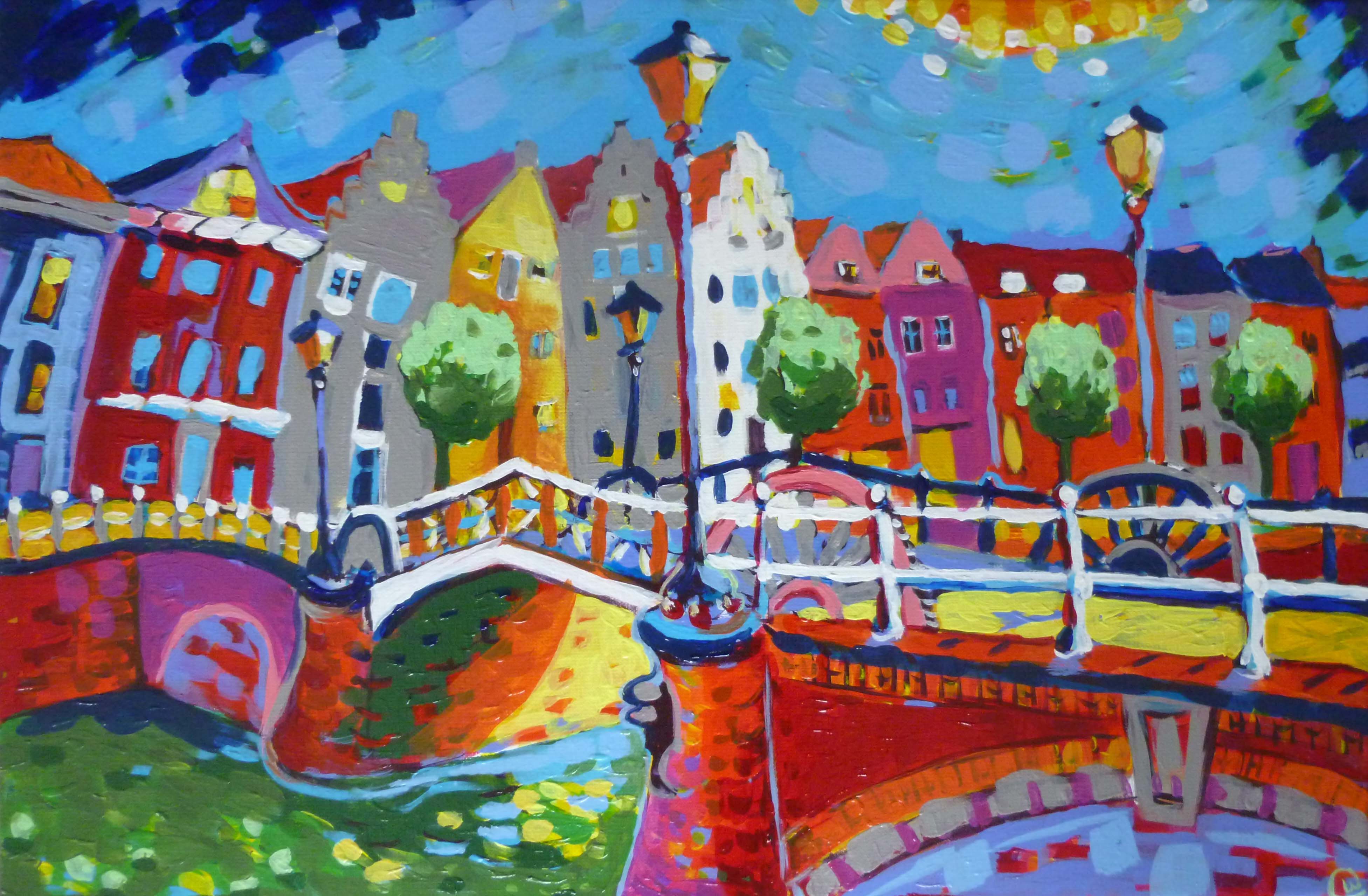 Spijkerbrug – 2018 – Acryl op doek – 40x60 cm - Wieteke Hendrikx