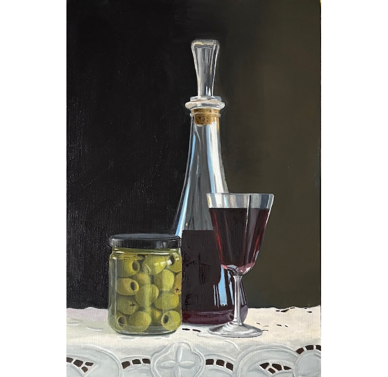 Wijn met olijven - Wil van Gemert